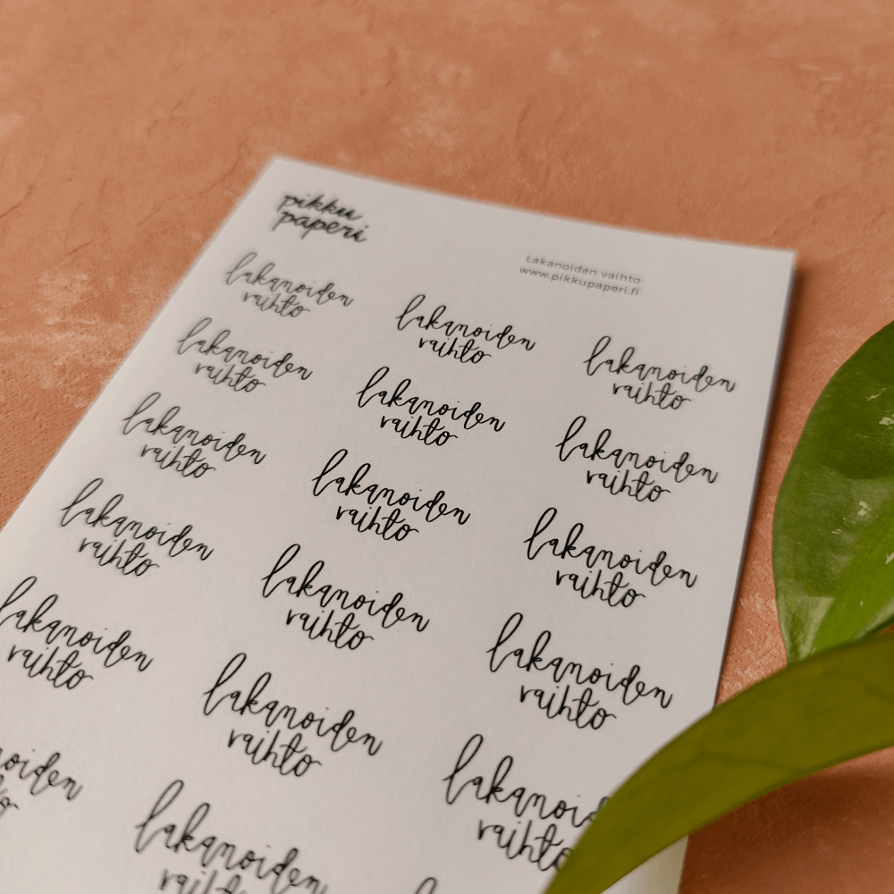 Lakanoiden vaihto | Tarra-arkki