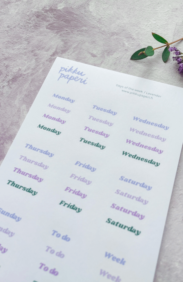 Days of the week | Tarra-arkki