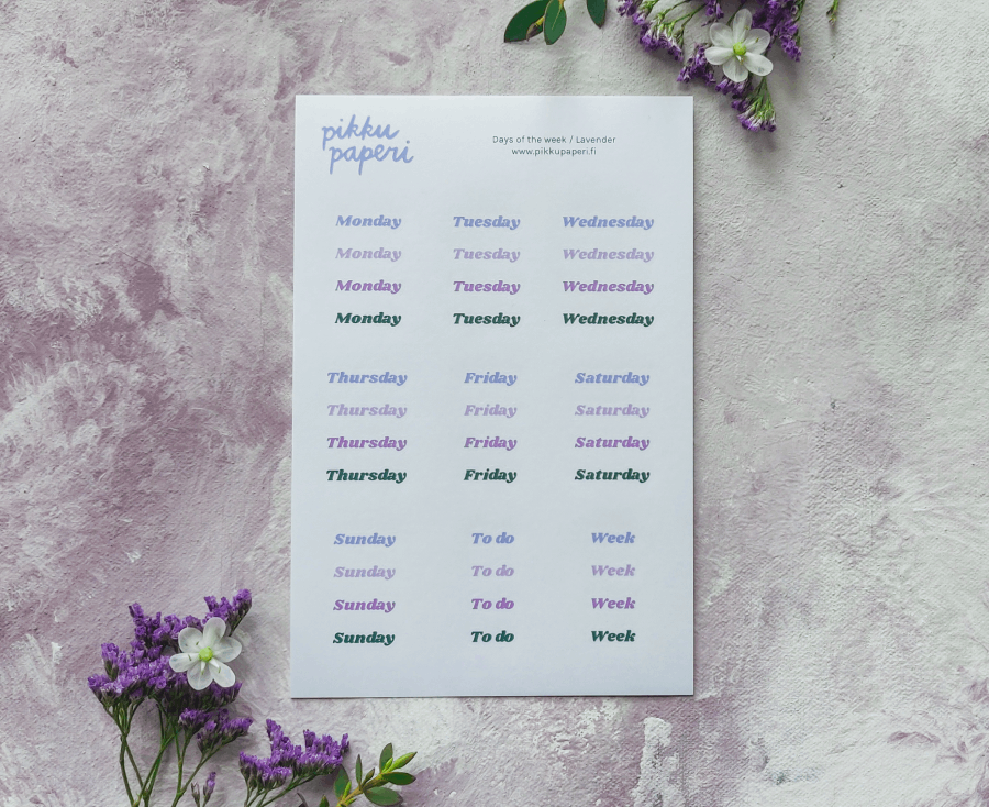 Days of the week | Tarra-arkki