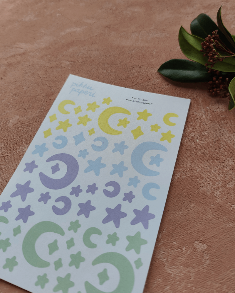 Kuu ja tähti | Tarra-arkki