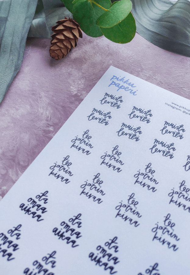 Lempeät muistutukset | Tarra-arkki