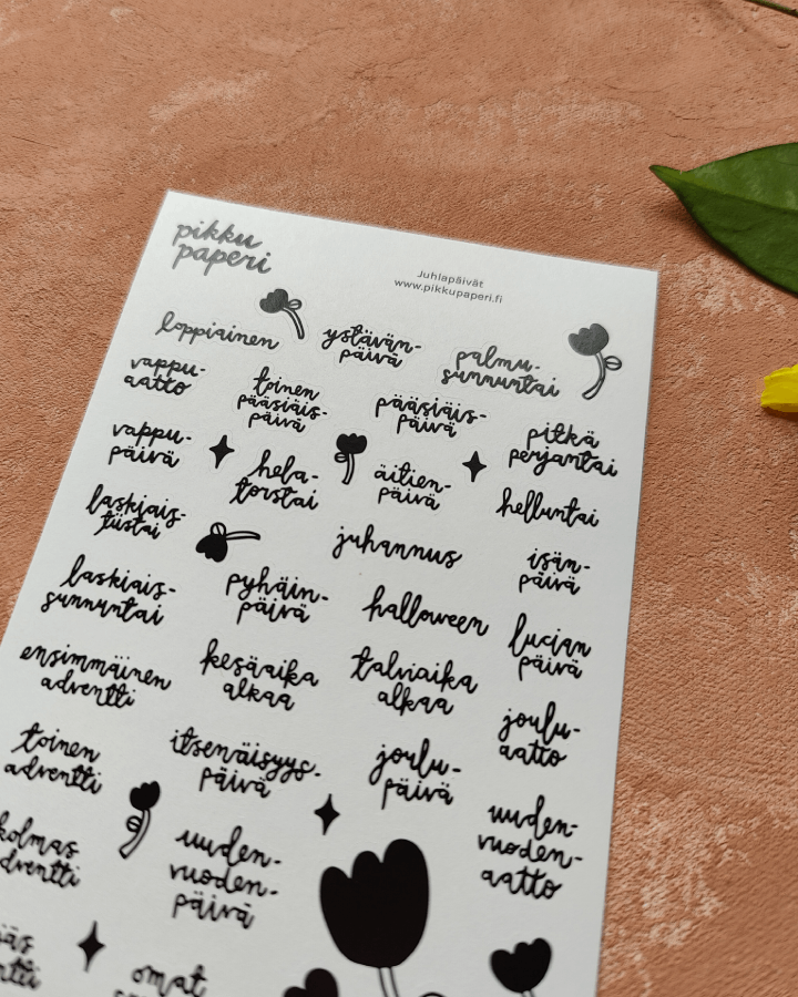 Juhlapäivät | Tarra-arkki