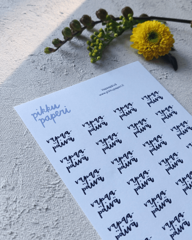 Vapaapäivä | Tarra-arkki