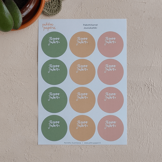 Joulukarkki | Pakettitarra-arkki A5