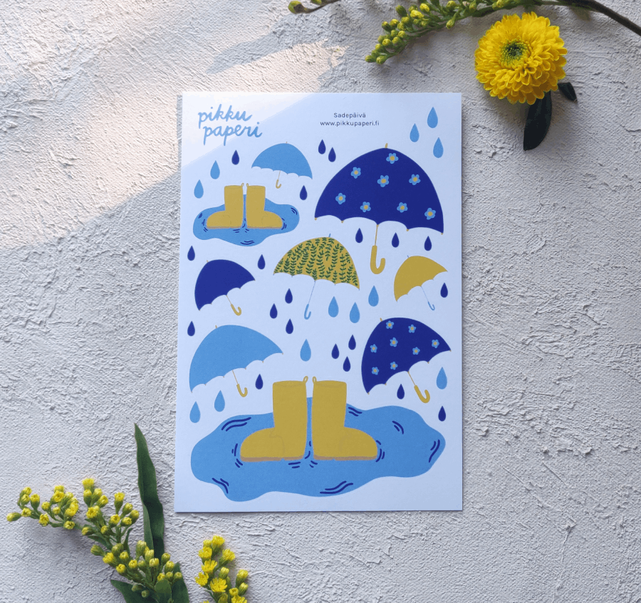 Sadepäivä | Tarra-arkki